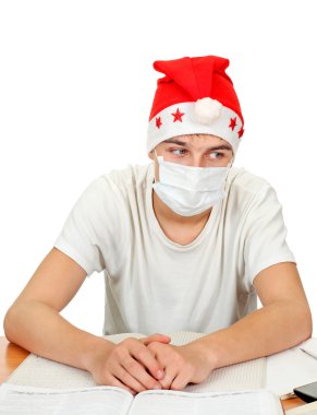 Noel Baba şapkası hasta öğrenci