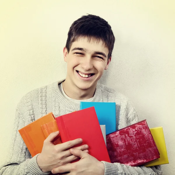 Tiener met een boeken — Stockfoto