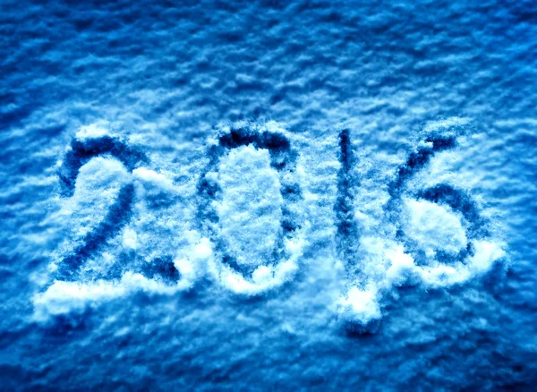 2016 in de sneeuw — Stockfoto