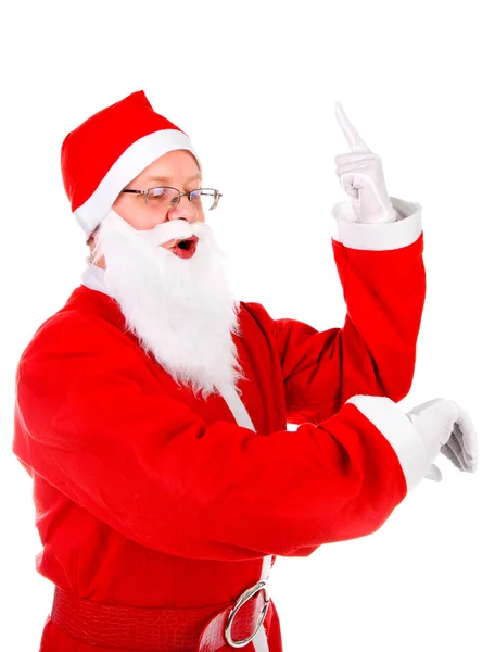 Santa Claus con el dedo arriba — Foto de Stock