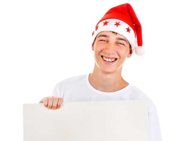 Teenager with Blank Board — Stock Photo, Image