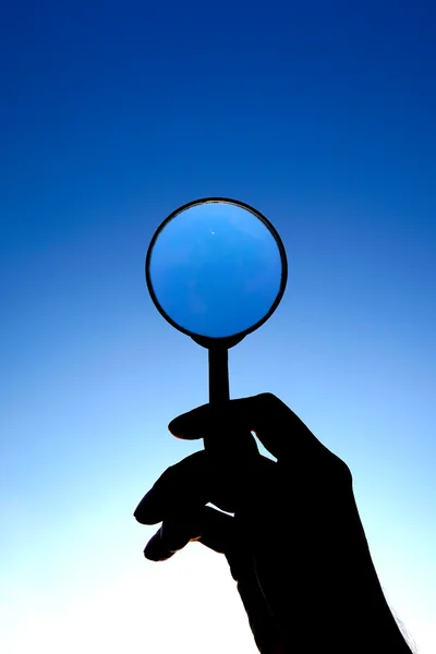 Magnifying Glass on the Sky — Stock Photo, Image