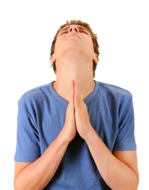 Young Man praying clipart