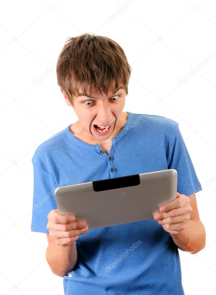 Angry Man with Tablet