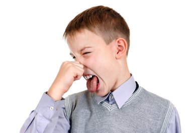 Kid feel a Stink clipart