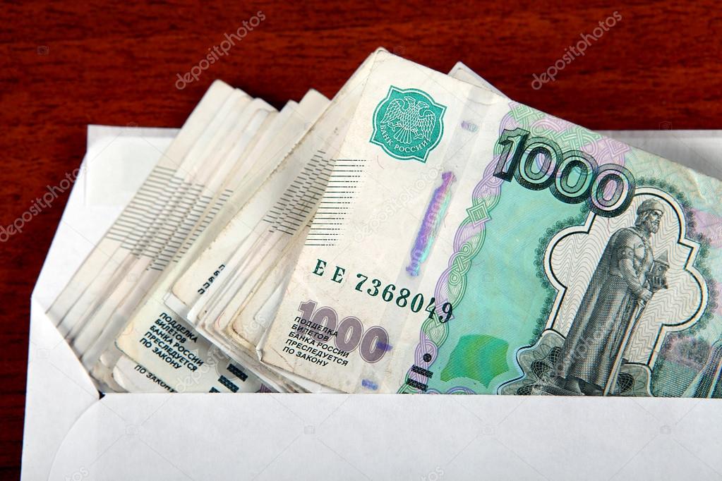 Russian Rubles in Envelope