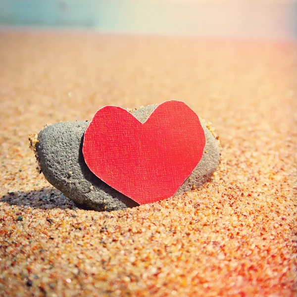 Heart on the Sand — Stock Photo, Image