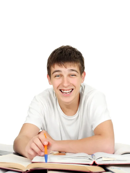 Schüler auf der Schulbank — Stockfoto