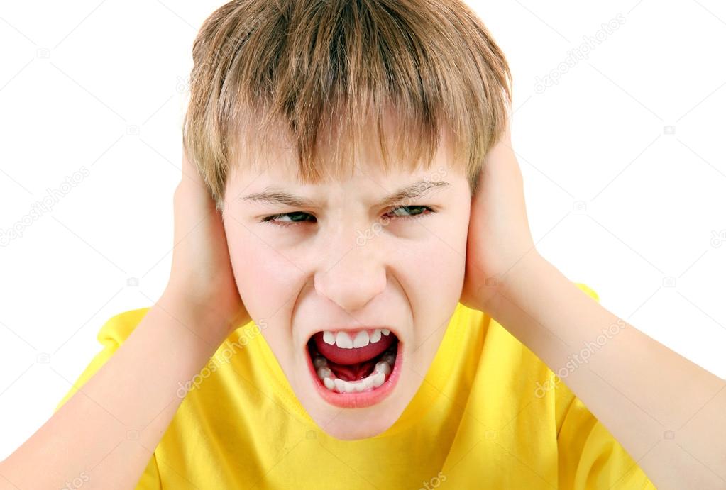 Displeased Kid close the Ears