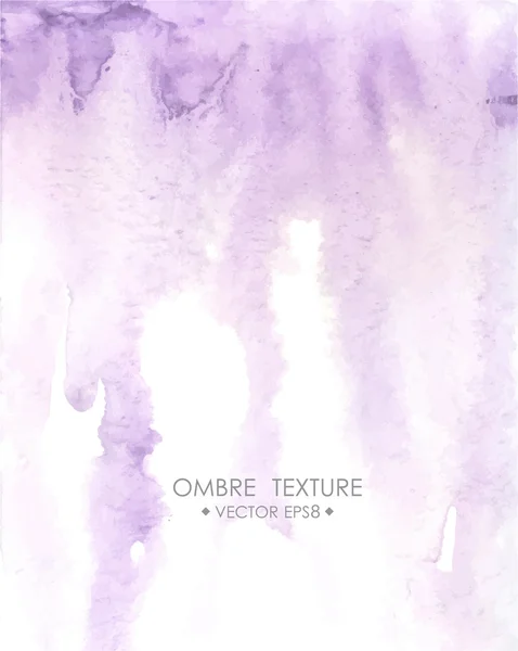 Ombre aquarel violet. Aquarel geschilderd lichte violette achtergrond met witte ruimte voor tekst. — Stockvector