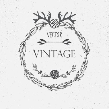 Defne çelengi brunch, boynuz ve çiçekler. Stil oyma, dekoratif öğe