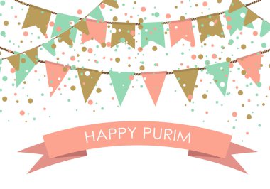 Purim tatil kartı veya tasarım afiş. 