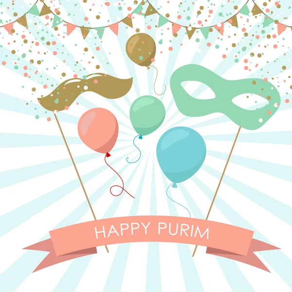 Purim ünnep kártya, vagy banner tervezés. — Stock Vector