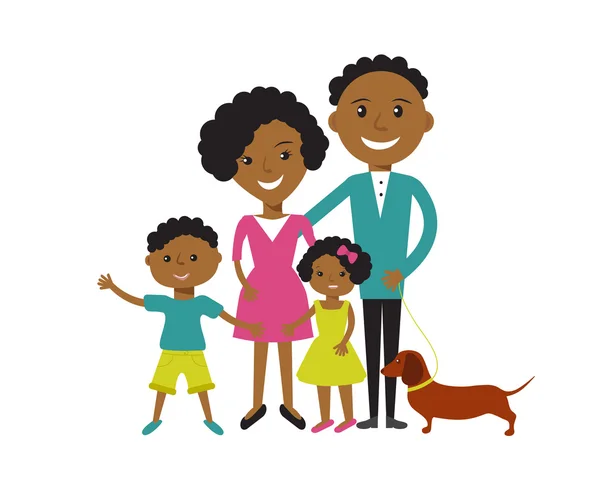 Szczęśliwe rodziny african american — Wektor stockowy