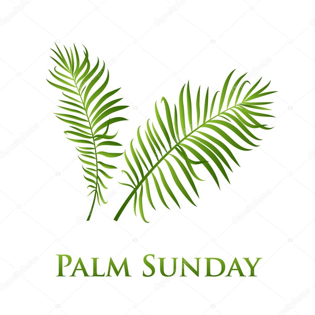 Palm leafs vector icon. Vector illustration  for the Christian holiday Palm Sunday.