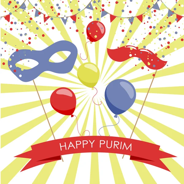 Purim vakantie kaart of banner ontwerp. — Stockvector