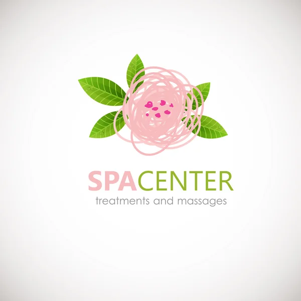 Símbolo floral de spa. Logotipo. Ícone vetorial —  Vetores de Stock