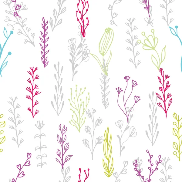 Motif floral abstrait sans couture avec branches et fleurs — Image vectorielle