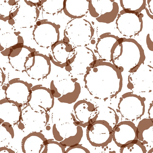 Modèle sans couture avec des taches de café — Image vectorielle