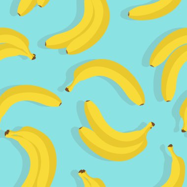 Düz stil taze sarı muz ile Seamless şık modeli. 