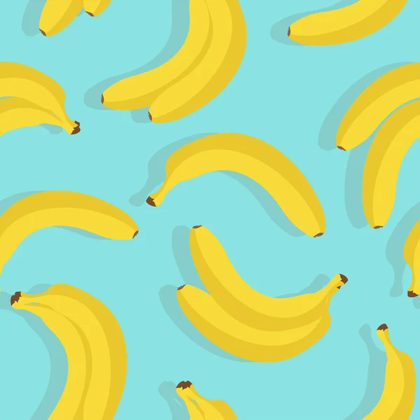 Seamless stylish pattern with fresh yellow bananas in flat style. — Stock Vector