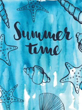 Mavi arka plan üzerinde ifade yaz saati.