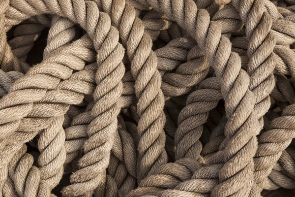 Older intricate marine ropes closeup. — Stock Photo, Image