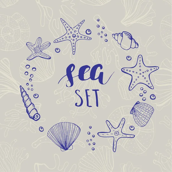 Sea shell bakgrund — Stock vektor
