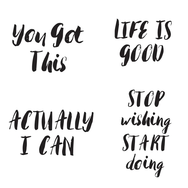 Lettering motivational phrases set. Motivational quotes. — Stock Vector