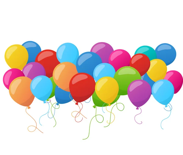 Astratto festivo compleanno banner con palloncini colorati. Vettore . — Vettoriale Stock