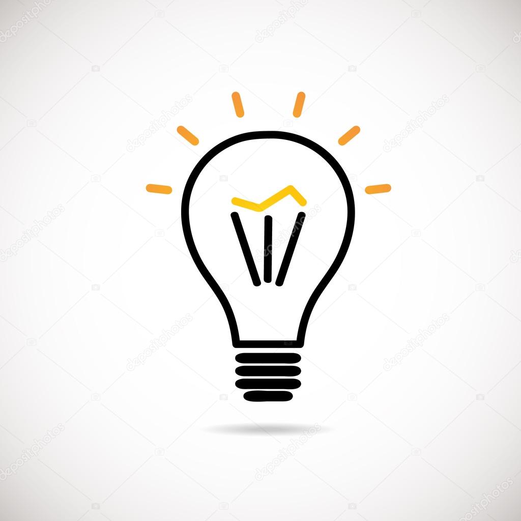 Light bulb vector icon