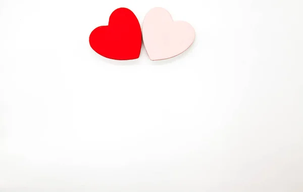 Valentine Day White Background Congratulations Background Place Text Beautiful Craft — Stock Photo, Image