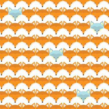 Şirin fox yüzü olan desen