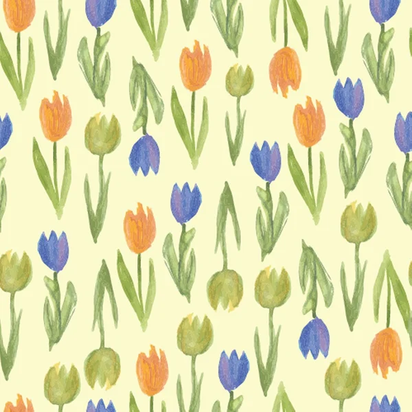 Fleurs de tulipes aquarelle — Image vectorielle