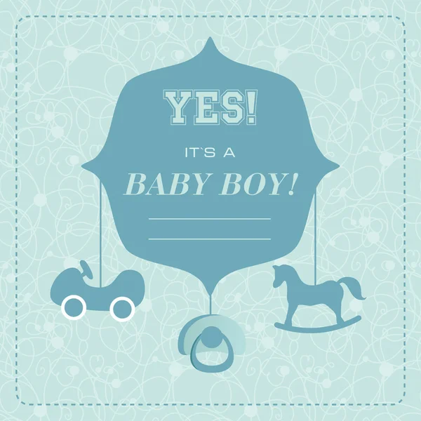 Vector leuke wenskaart It's a boy — Stockvector