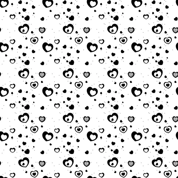 Seamless stylish pattern with black hearts. — Stock Vector