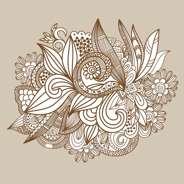 Fond floral beige — Image vectorielle