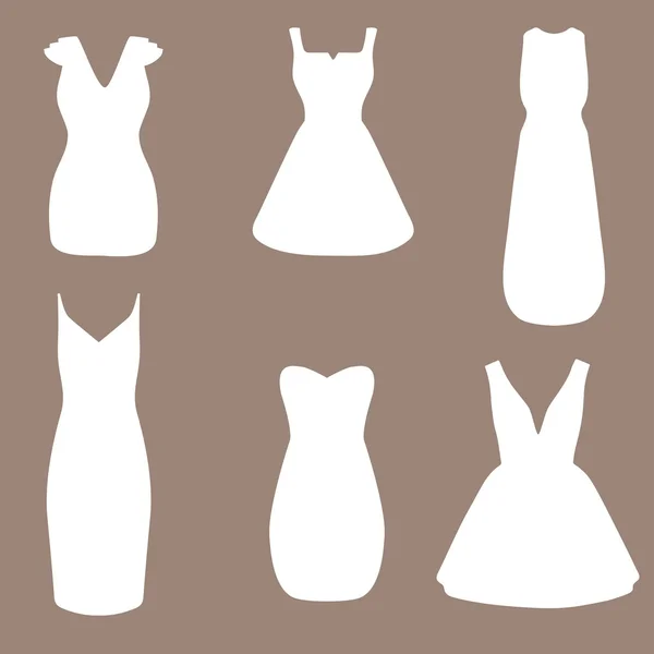 Set of woman dresses — Stock Vector