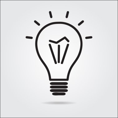 Light bulb logo icon drawn in the manual clipart