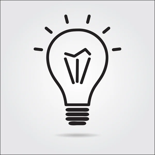 Ícone do logotipo da lâmpada desenhado no manual — Vetor de Stock