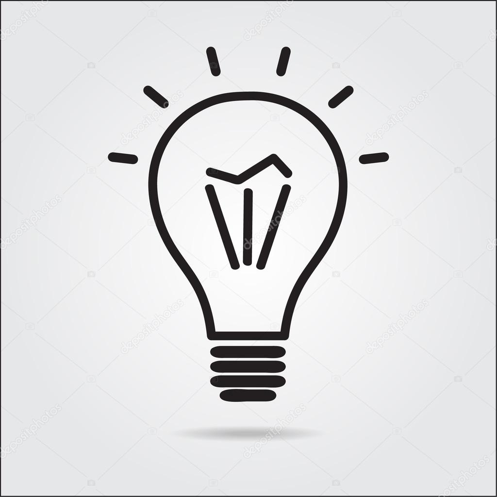 Light bulb logo icon drawn in the manual