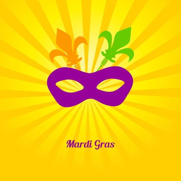 Máscara de Mardi gras. Diseño de invitación de tarjeta vectorial . — Vector de stock