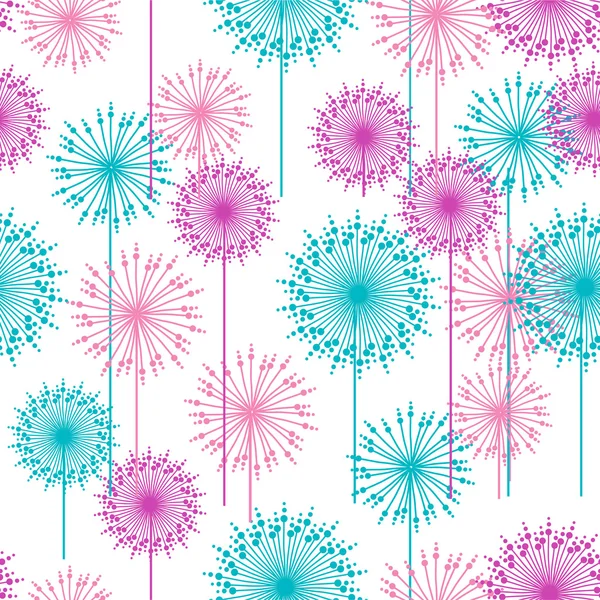 抽象 dehlia 花のシームレス パターン. — ストックベクタ