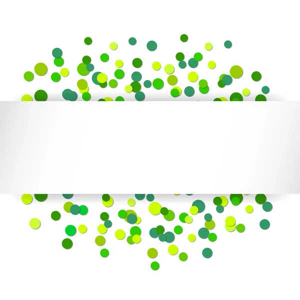 Viering achtergrond met groene confetti — Stockvector
