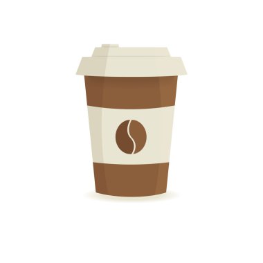 Kağıt kahve fincan beyaz zemin üzerine. 