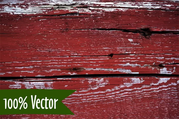 Fundo de textura de madeira. Ilustração vetorial de parede de prancha de madeira pintada de vermelho — Vetor de Stock