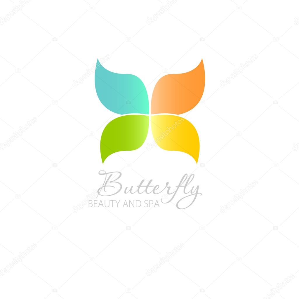Vector illustration with Butterfly symbol.