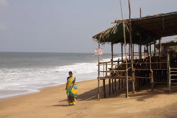 Cafe on a beach, free WIFI, India Goa — Stock Photo, Image