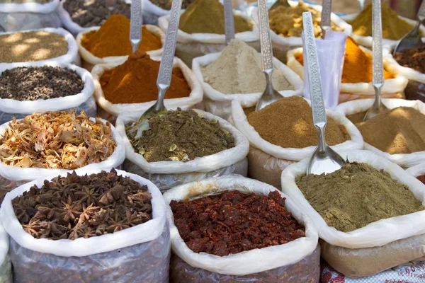 Spice Bazar indiano Mercado de Anjuna Goa — Fotografia de Stock
