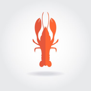 Istakoz logosu şablonu. Deniz ürünleri restoranı için vektör tasarımı.